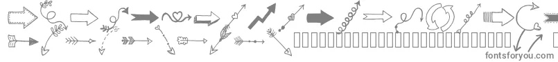 Шрифт Tanaesteldoodlearrows01Regular – серые шрифты на белом фоне