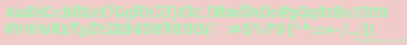 Reject-Schriftart – Grüne Schriften auf rosa Hintergrund