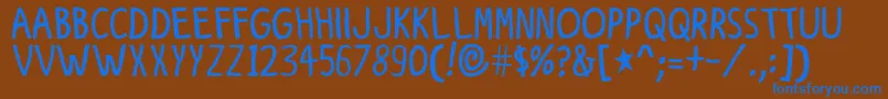 Finetoon Font – Blue Fonts on Brown Background