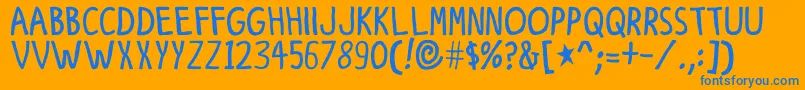 Finetoon Font – Blue Fonts on Orange Background