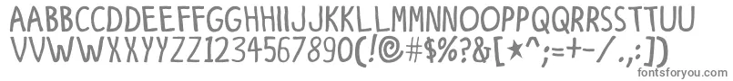 Finetoon-fontti – harmaat kirjasimet valkoisella taustalla