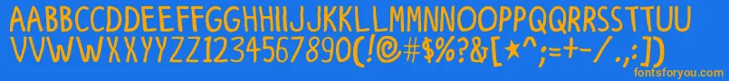 Finetoon Font – Orange Fonts on Blue Background