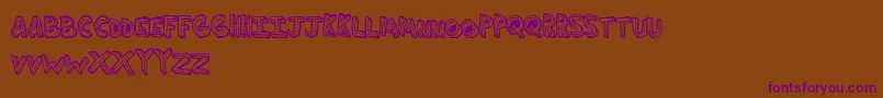 Thirdhand Font – Purple Fonts on Brown Background