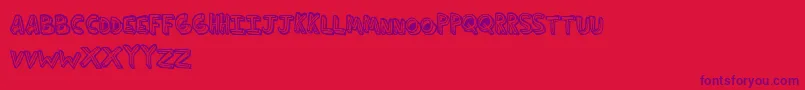Thirdhand Font – Purple Fonts on Red Background
