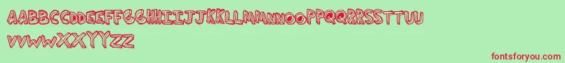 Thirdhand Font – Red Fonts on Green Background