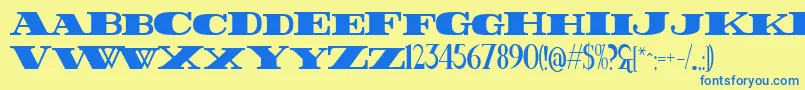 FatestHigh Font – Blue Fonts on Yellow Background