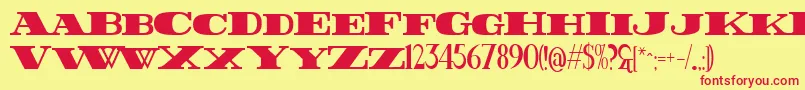 FatestHigh Font – Red Fonts on Yellow Background