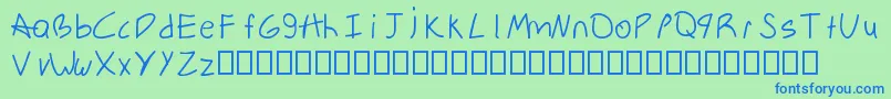 HandwrittenSerialKillerMac Font – Blue Fonts on Green Background