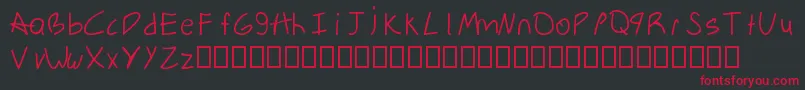HandwrittenSerialKillerMac Font – Red Fonts on Black Background