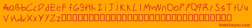 フォントHandwrittenSerialKillerMac – オレンジの背景に赤い文字