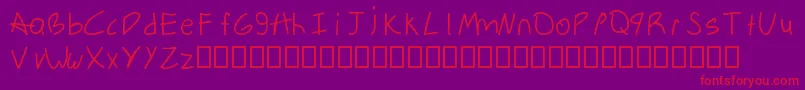 フォントHandwrittenSerialKillerMac – 紫の背景に赤い文字