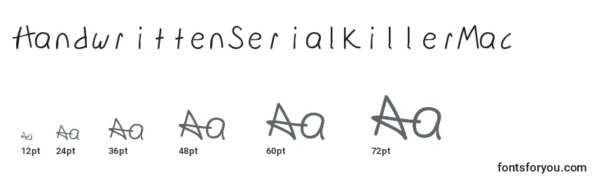 Größen der Schriftart HandwrittenSerialKillerMac