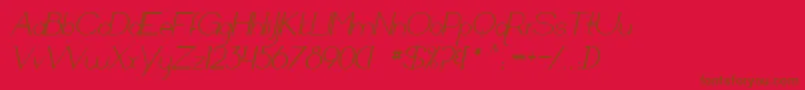Arrivalsanddeparturesitalic Font – Brown Fonts on Red Background