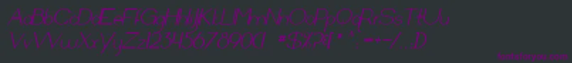 Arrivalsanddeparturesitalic Font – Purple Fonts on Black Background