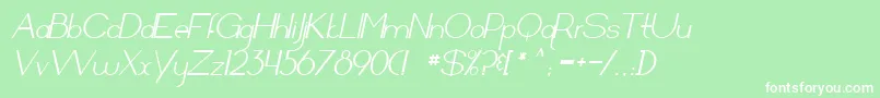 Arrivalsanddeparturesitalic Font – White Fonts on Green Background