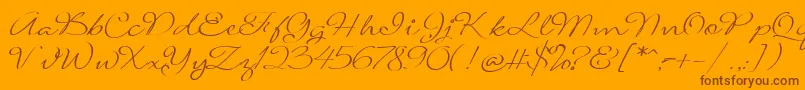 SignaritaLouisseLight-Schriftart – Braune Schriften auf orangefarbenem Hintergrund