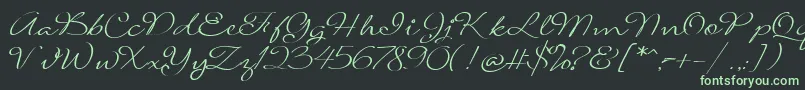 SignaritaLouisseLight Font – Green Fonts on Black Background