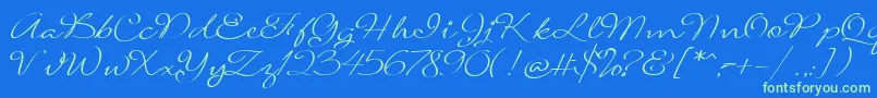 SignaritaLouisseLight Font – Green Fonts on Blue Background