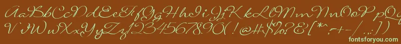 Шрифт SignaritaLouisseLight – зелёные шрифты на коричневом фоне