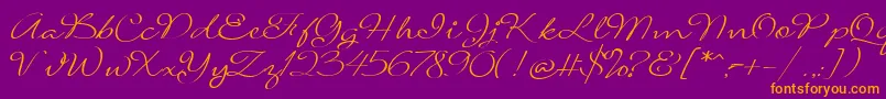 SignaritaLouisseLight Font – Orange Fonts on Purple Background