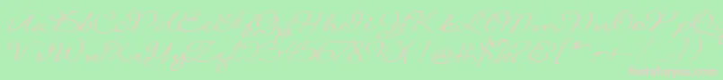 フォントSignaritaLouisseLight – 緑の背景にピンクのフォント