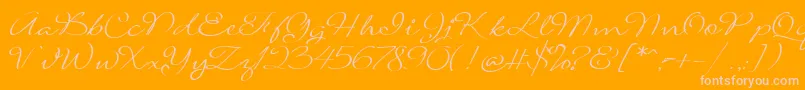 SignaritaLouisseLight-Schriftart – Rosa Schriften auf orangefarbenem Hintergrund