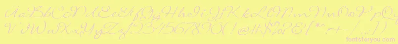 SignaritaLouisseLight Font – Pink Fonts on Yellow Background