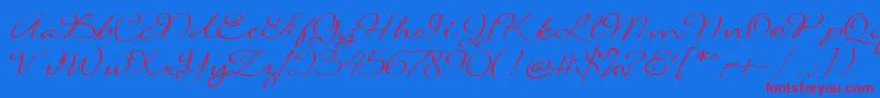 SignaritaLouisseLight Font – Red Fonts on Blue Background