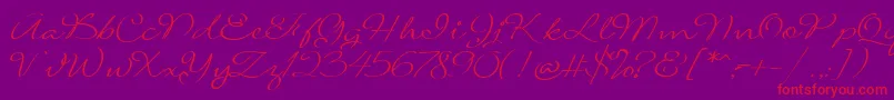 SignaritaLouisseLight-Schriftart – Rote Schriften auf violettem Hintergrund