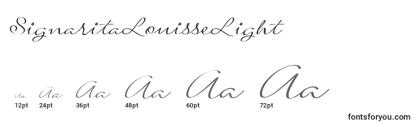 Размеры шрифта SignaritaLouisseLight