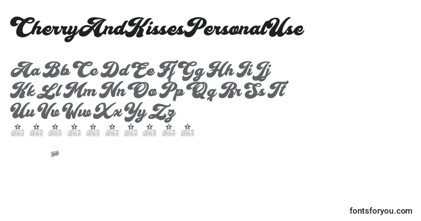Schriftart CherryAndKissesPersonalUse – Alphabet, Zahlen, spezielle Symbole