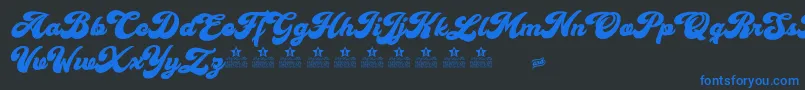 CherryAndKissesPersonalUse Font – Blue Fonts on Black Background