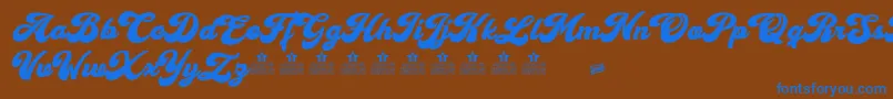 CherryAndKissesPersonalUse Font – Blue Fonts on Brown Background
