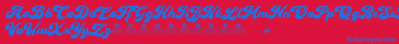 CherryAndKissesPersonalUse Font – Blue Fonts on Red Background