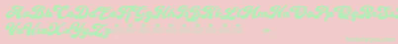 CherryAndKissesPersonalUse-Schriftart – Grüne Schriften auf rosa Hintergrund