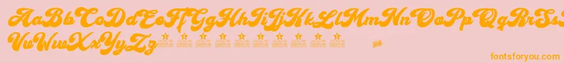 CherryAndKissesPersonalUse Font – Orange Fonts on Pink Background