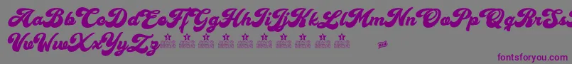CherryAndKissesPersonalUse Font – Purple Fonts on Gray Background