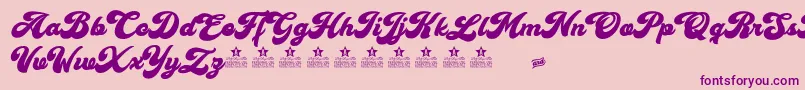 CherryAndKissesPersonalUse Font – Purple Fonts on Pink Background