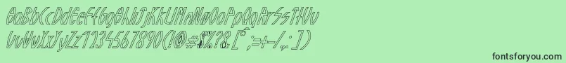 GuazhiruItalicOutlined Font – Black Fonts on Green Background