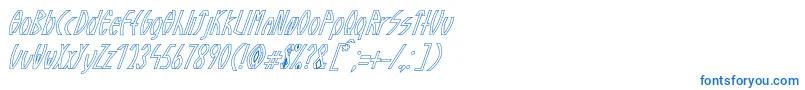 フォントGuazhiruItalicOutlined – 青いフォント