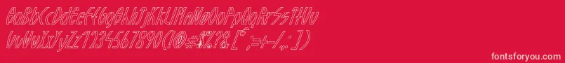 GuazhiruItalicOutlined Font – Pink Fonts on Red Background