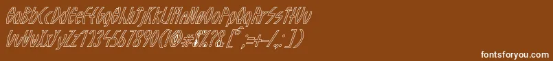 フォントGuazhiruItalicOutlined – 茶色の背景に白い文字