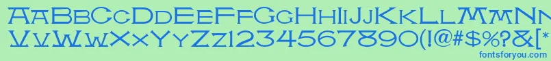 AtlantisMf Font – Blue Fonts on Green Background