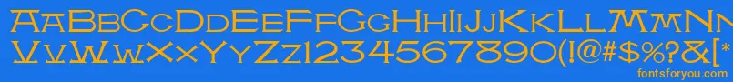 AtlantisMf Font – Orange Fonts on Blue Background