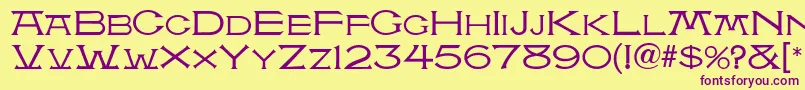 AtlantisMf Font – Purple Fonts on Yellow Background