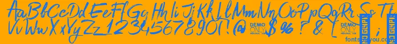 Sidney Font – Blue Fonts on Orange Background