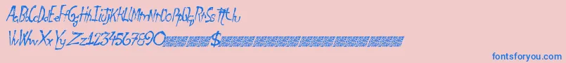 Finaldays-Schriftart – Blaue Schriften auf rosa Hintergrund