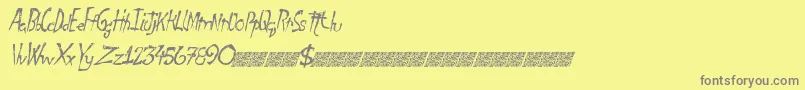 フォントFinaldays – 黄色の背景に灰色の文字