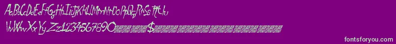 Finaldays-fontti – vihreät fontit violetilla taustalla