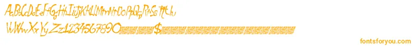 フォントFinaldays – 白い背景にオレンジのフォント